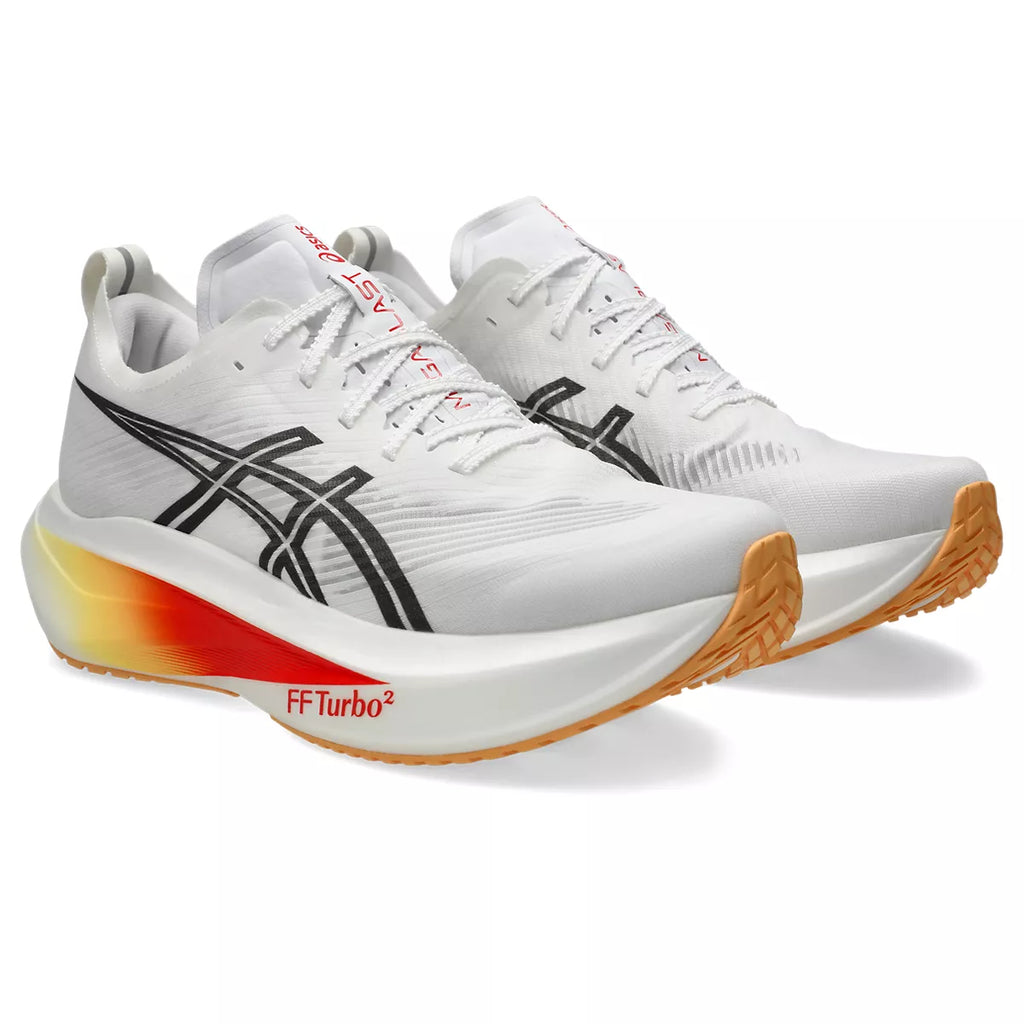 Asics Megablast White / Orange Glow - vista frontal