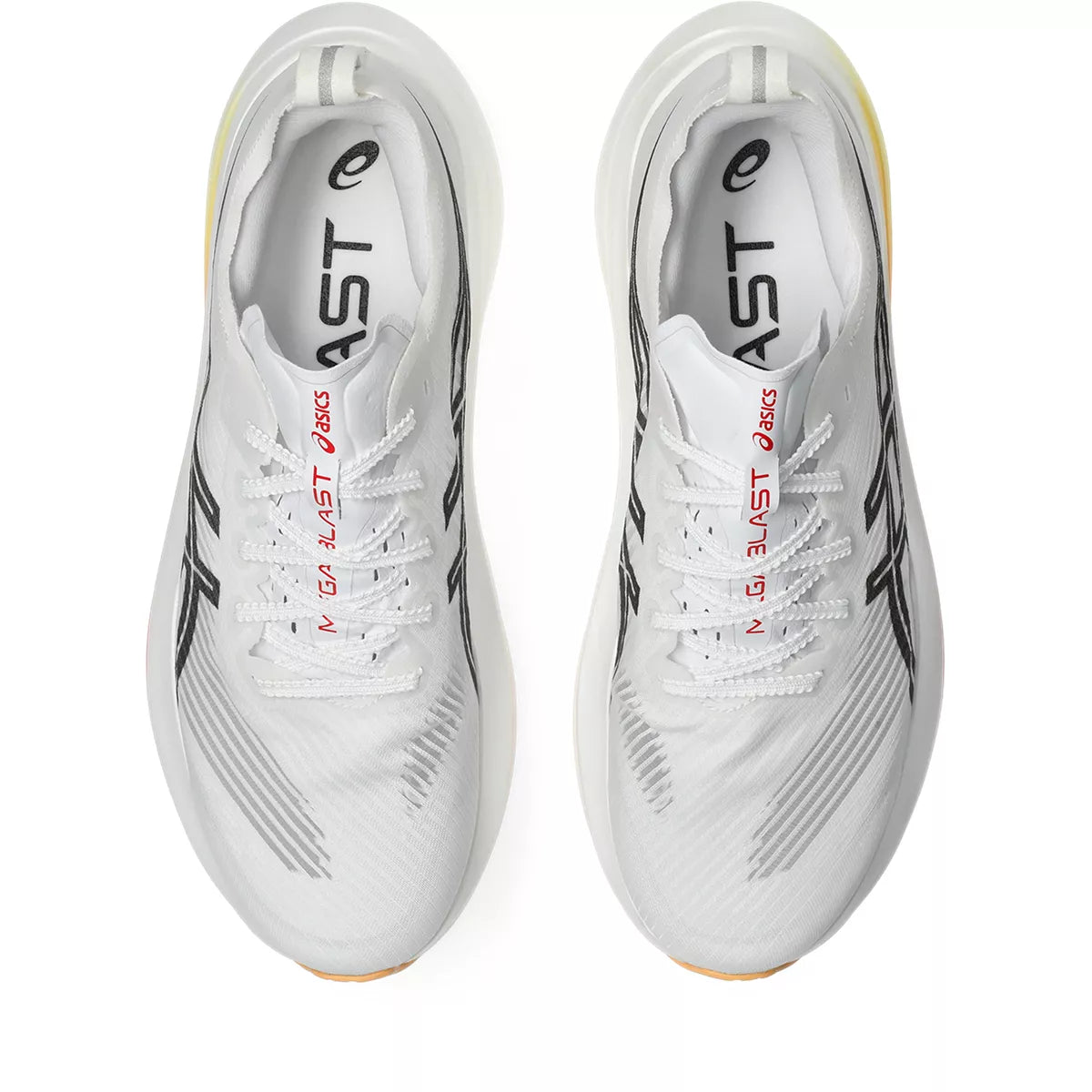 Asics Megablast White / Orange Glow - vista superior
