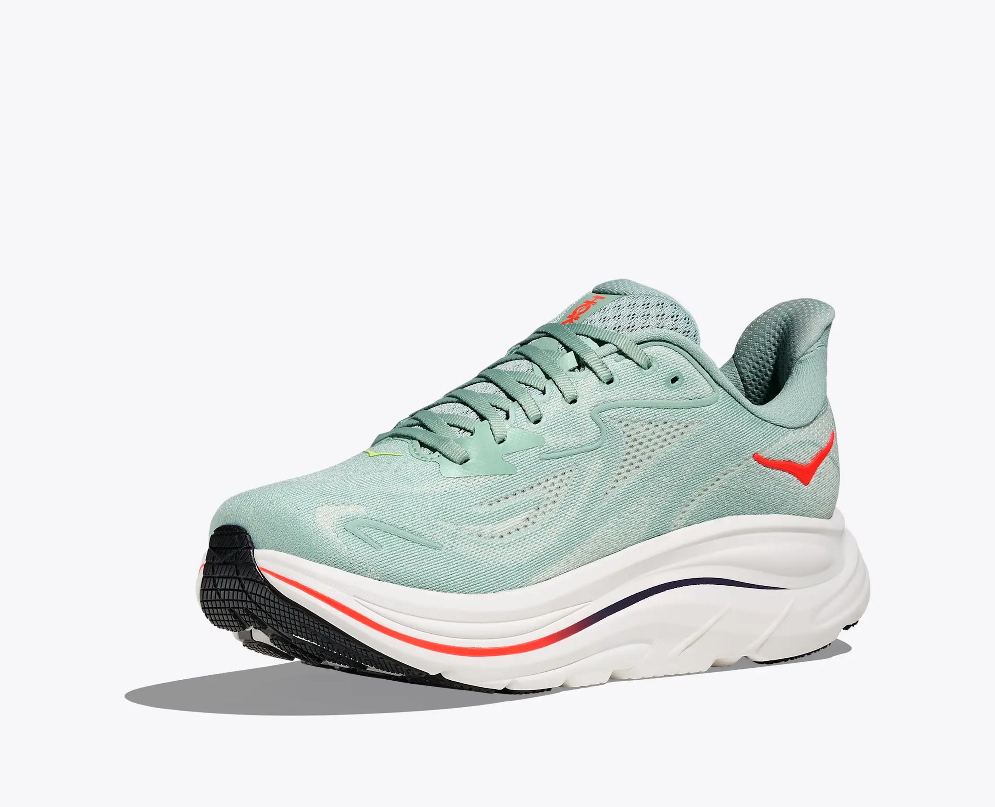Hoka Clifton 10 - Sage / Neon Flame