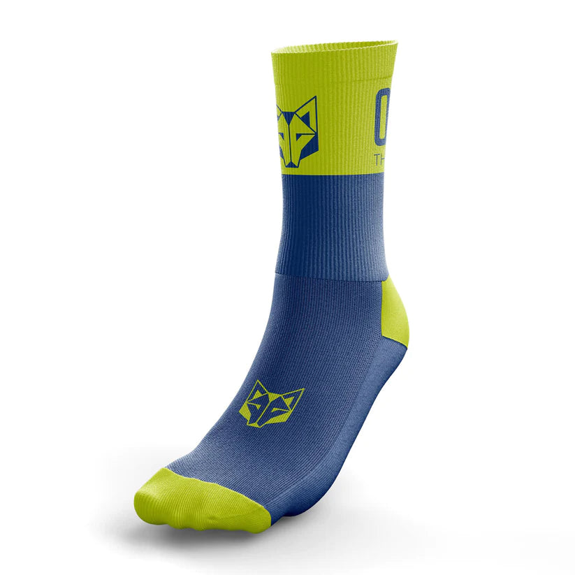 OTSO Multisport Socks Medium Cut - Electric Blue & Fluo Yellow