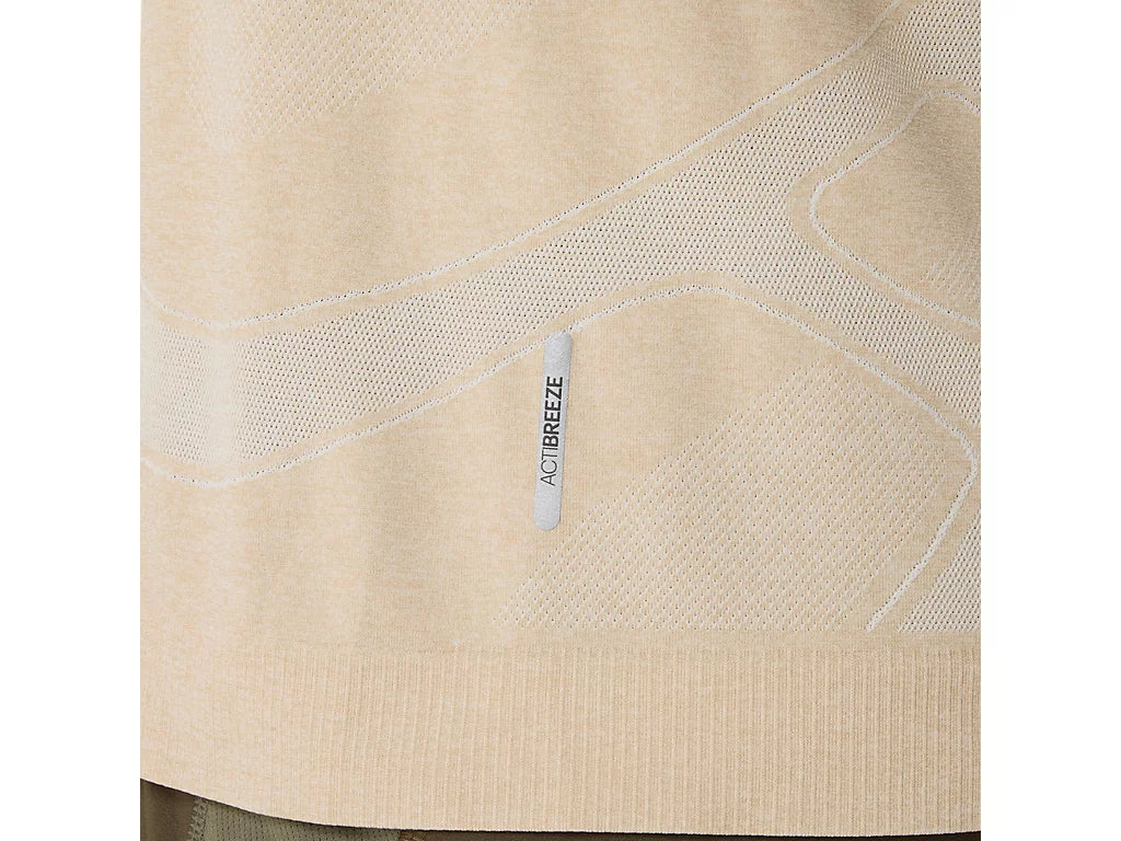 Camiseta de manga corta sin costuras Asics Road M - Crema 
