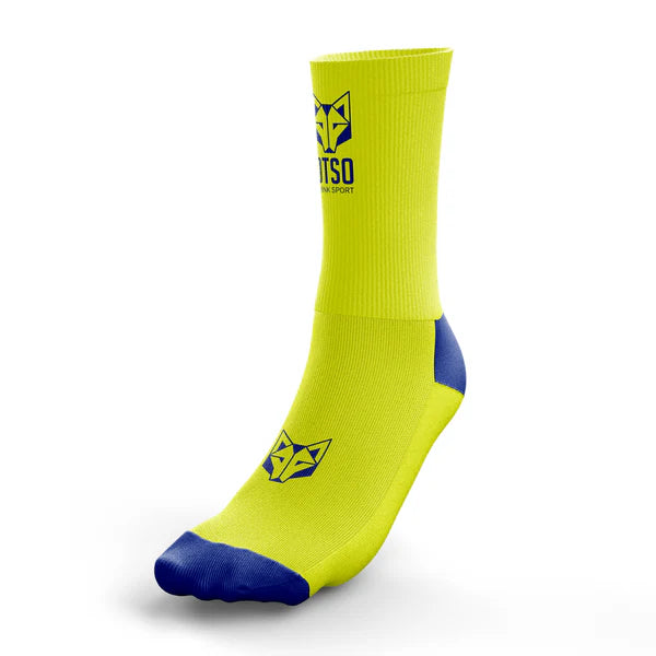 OTSO Multisport Socks Medium Cut - Flooow Fluo Yellow & Electric Blue