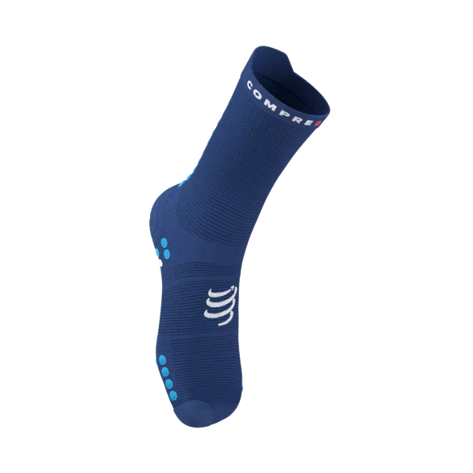 Compressport Pro Racing Socks V4.0 Run High - Sodalite/Fluo Blue