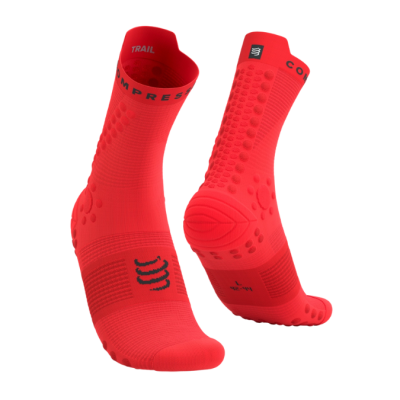 Compressport Pro Racing Socks V4.0 Trail - Fluo Red