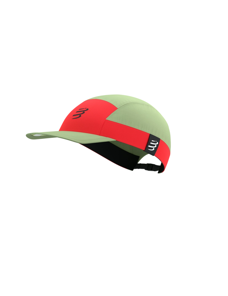Compressport 5 Panel Cap - Nile /Fluo Red