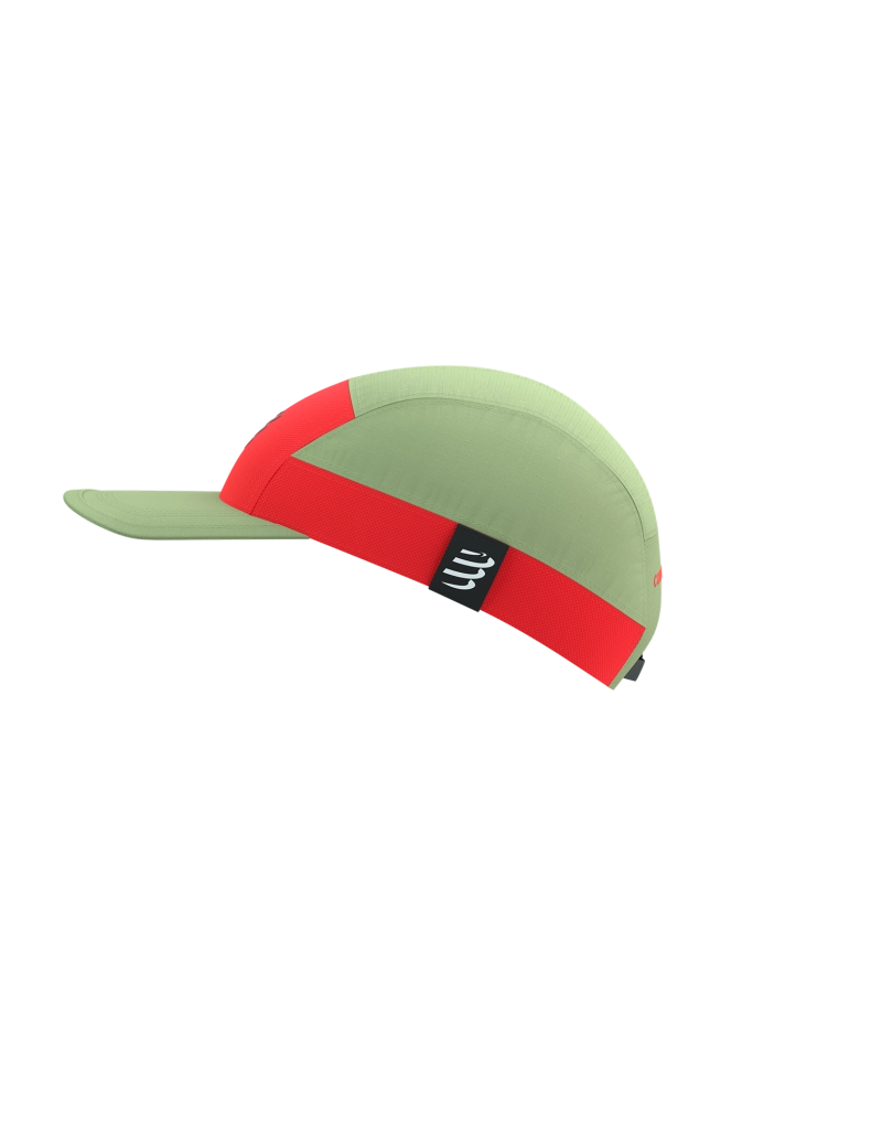 Compressport 5 Panel Cap - Nile /Fluo Red