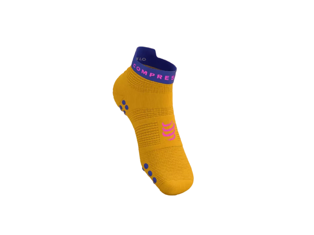 Compressport Pro Racing V4.0 Run Low - Saffron/Dazz Blue