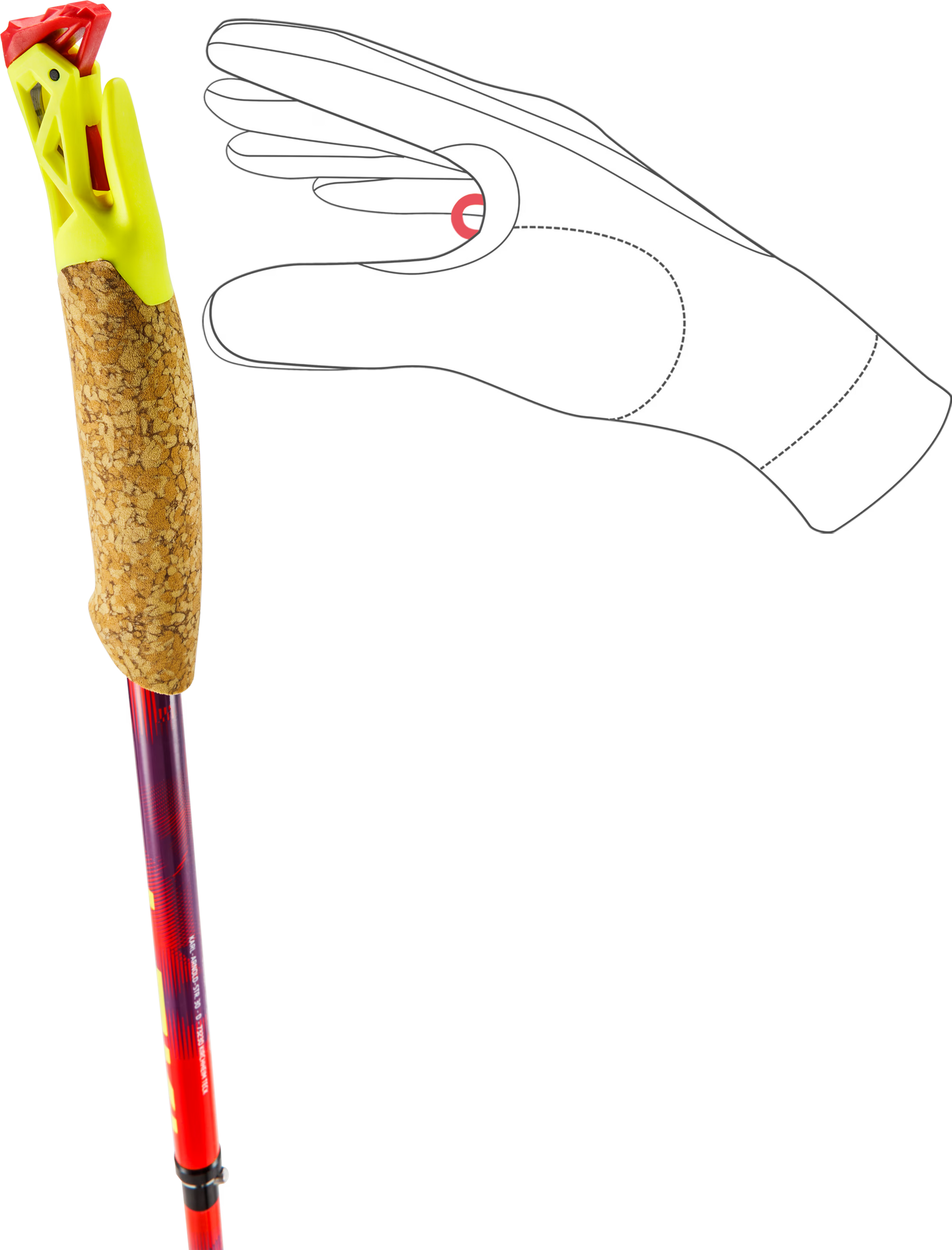 BASTÕES LEKI ULTRATRAIL FX.ONE SL - Red / Violet / Yellow