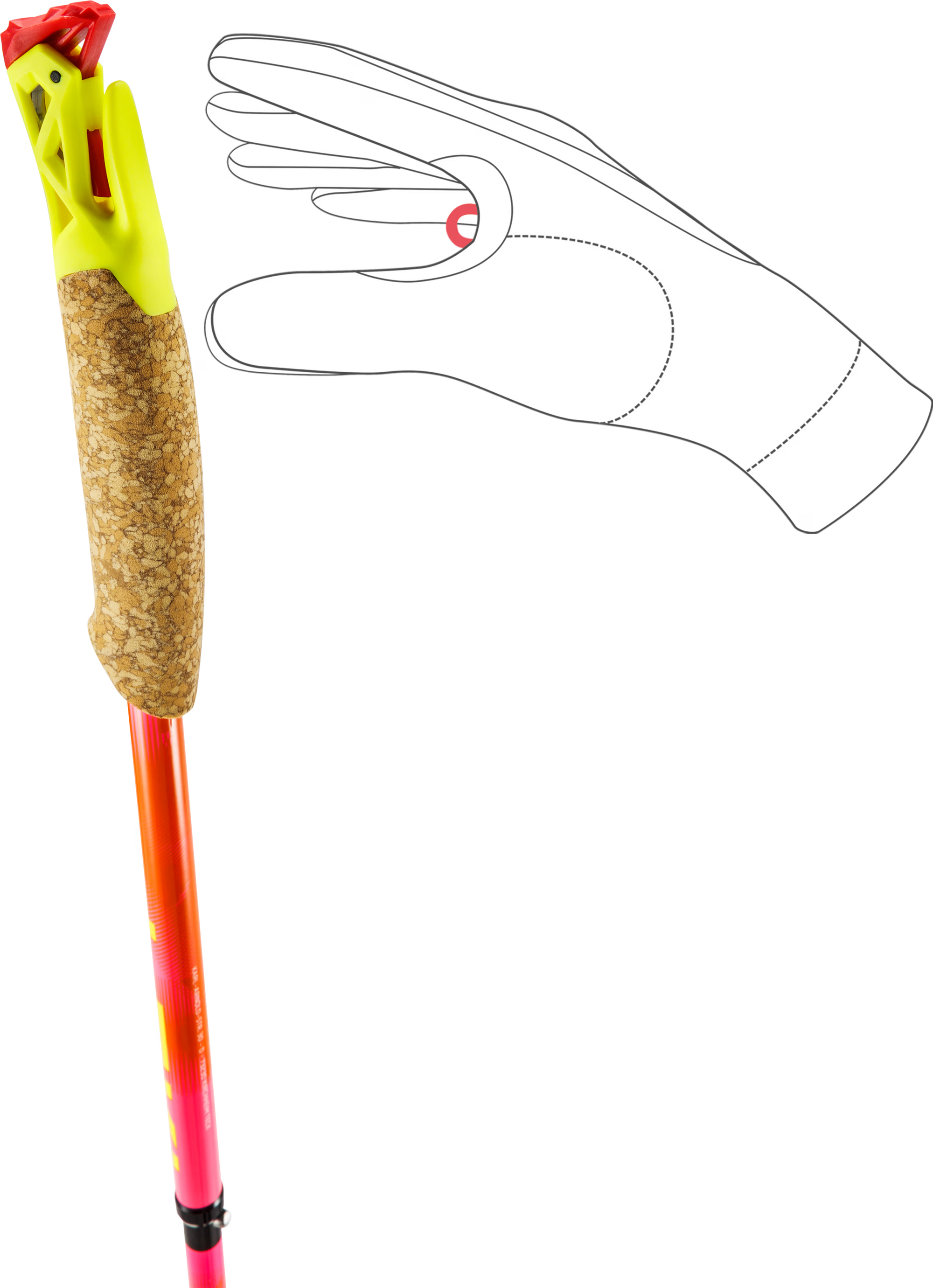 BASTÕES LEKI ULTRATRAIL FX.ONE SL - Pink / Orange / Yellow