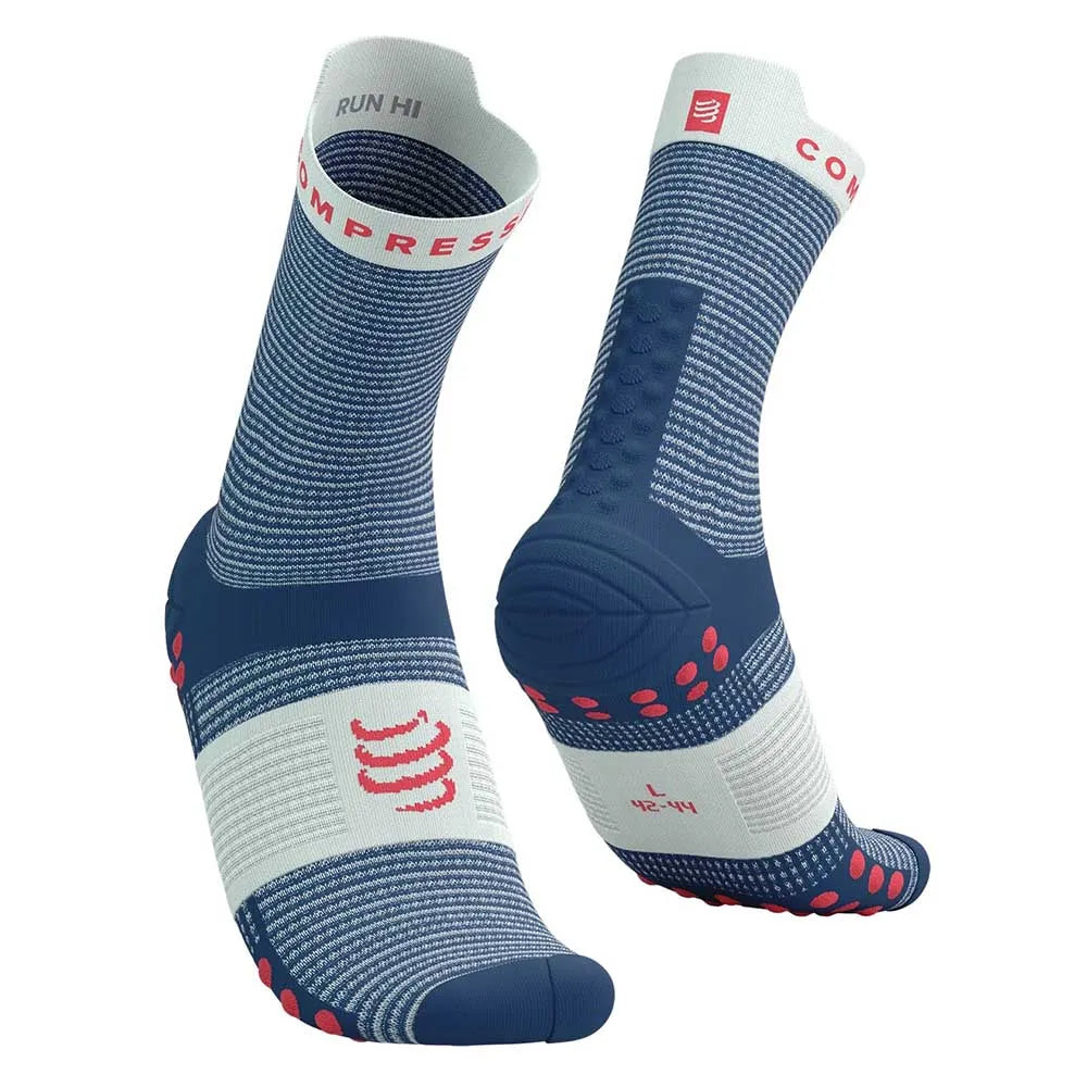 Compressport Pro Racing Socks V4.0 Run High - Blue/Sugar