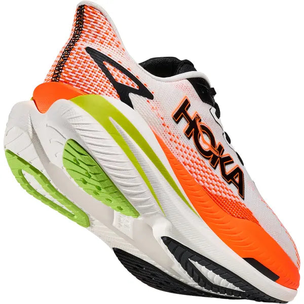Hoka Mach X3 - White / Neon Tangerine