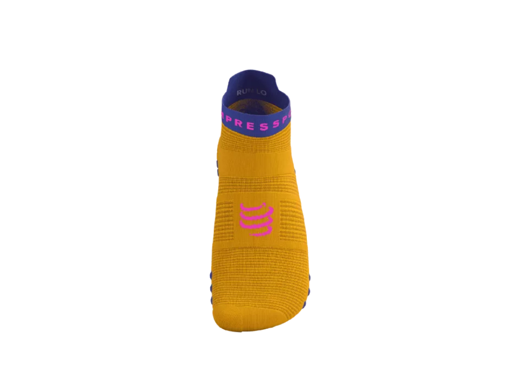 Compressport Pro Racing V4.0 Run Low - Saffron/Dazz Blue