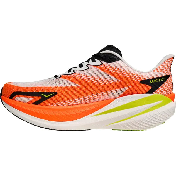 Hoka Mach X3 - White / Neon Tangerine