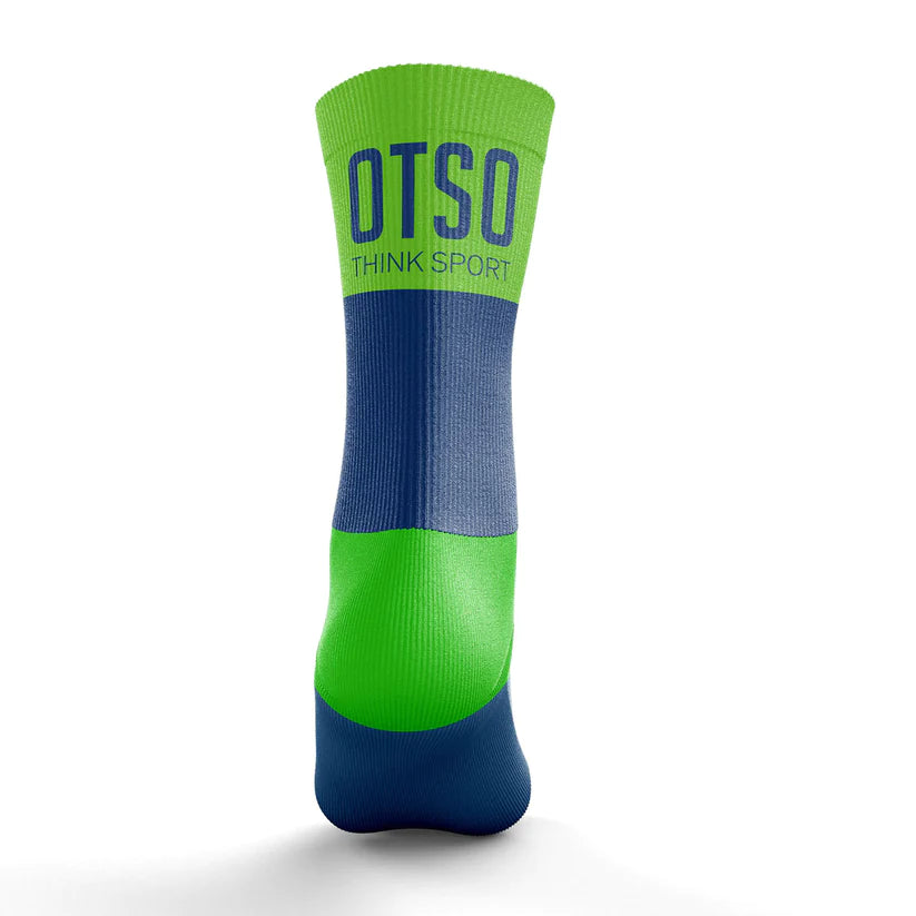 OTSO Multisport Socks Low Cut - Electric Blue & Fluo Green