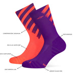 Meias Running Pacific and Co Hyper Pro 1.0 CV Coral Violeta