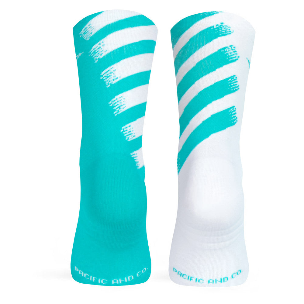 Meias Running Pacific and Co Hyper Pro 1.0 WT Branco Turquesa