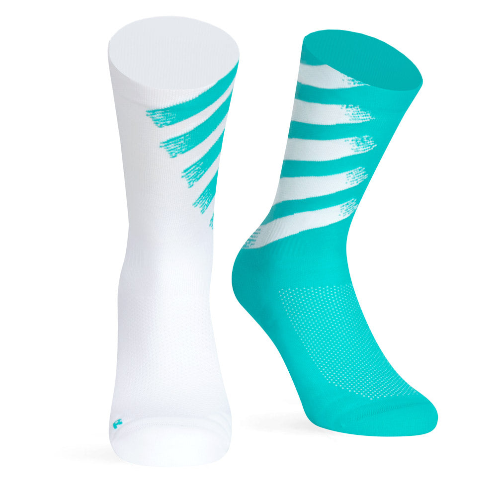 Meias Running Pacific and Co Hyper Pro 1.0 WT Branco Turquesa