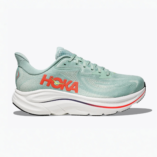 Hoka Clifton 10 - Sage / Neon Flame