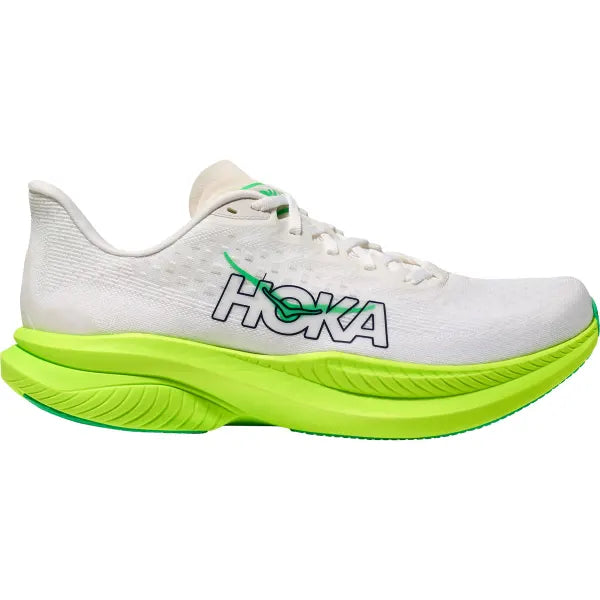 Hoka Mach 6 - White / Neon Lime