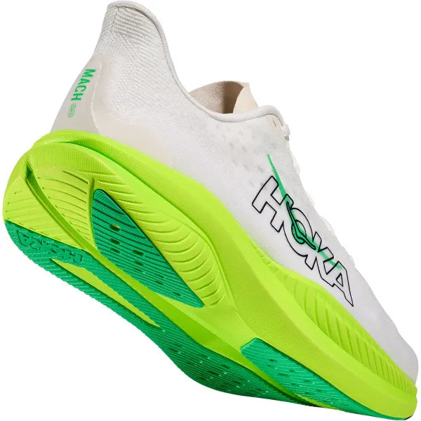 Hoka Mach 6 - White / Neon Lime