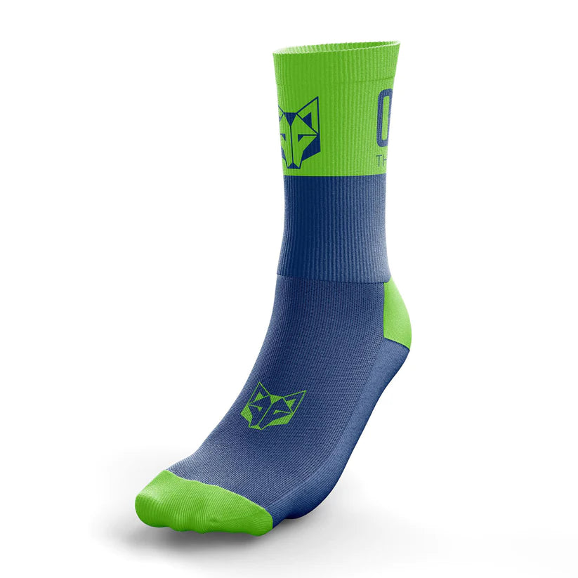 OTSO Multisport Socks Low Cut - Electric Blue & Fluo Green
