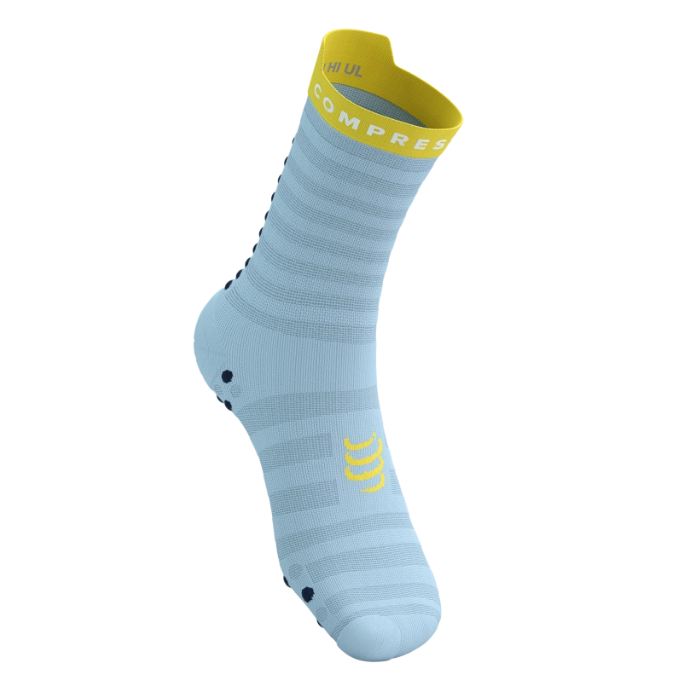 Compressport Pro Racing Socks V4.0 Ultralight Run - Cashmere/Blue Maze