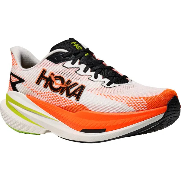 Hoka Mach X3 - White / Neon Tangerine