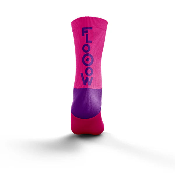Calcetines multideporte OTSO de corte medio - Flooow Fluo Pink &amp; Violet
