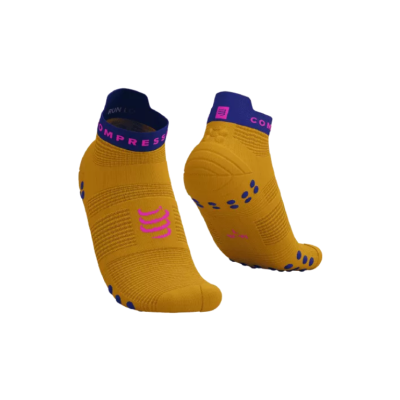 Compressport Pro Racing V4.0 Run Low - Saffron/Dazz Blue