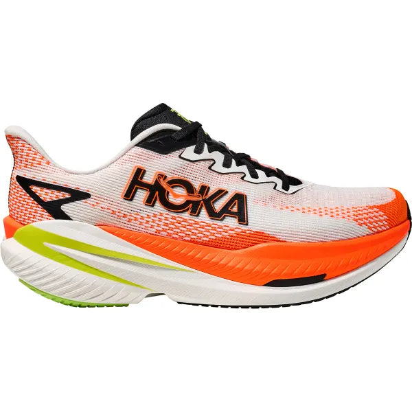 Hoka Mach X3 - White / Neon Tangerine
