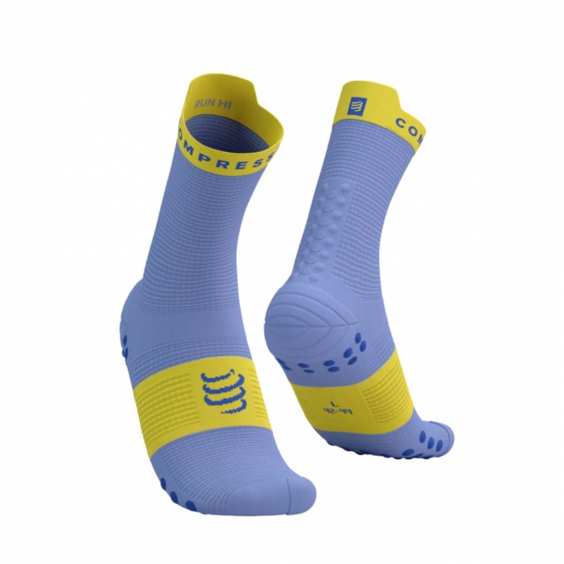 Compressport Pro Racing Socks V4.0 Run High - Jacaranda/Maize