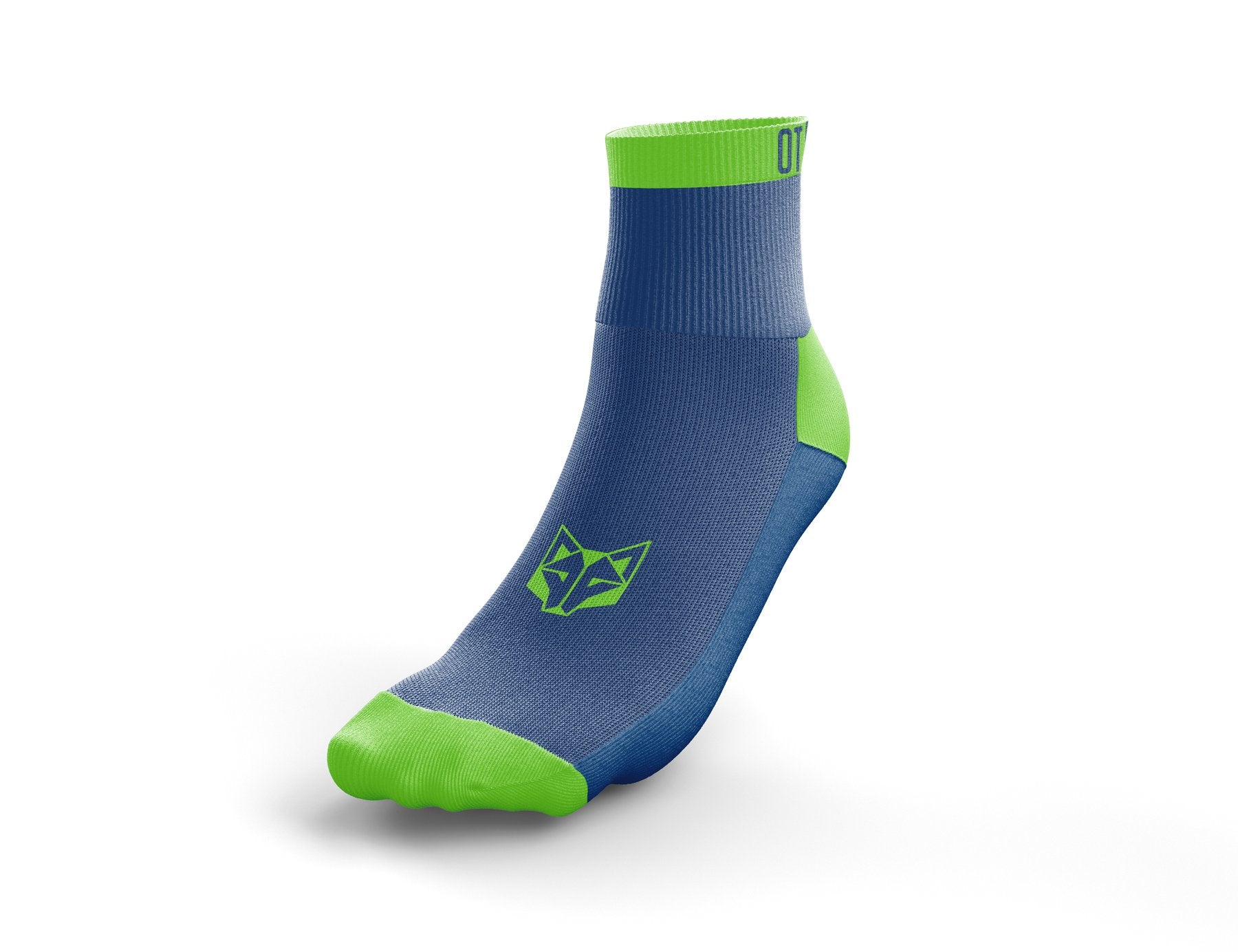 OTSO Multisport Socks Low Cut - Electric Blue & Fluo Green
