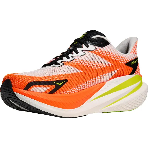 Hoka Mach X3 - White / Neon Tangerine