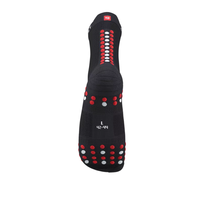 Calcetines Compressport Pro Racing V4.0 Run High - Negro/Rojo