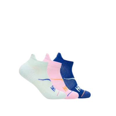 Hoka No-Show Run Sock 3-Pack - aqua brze / pink twilight / ultramarine