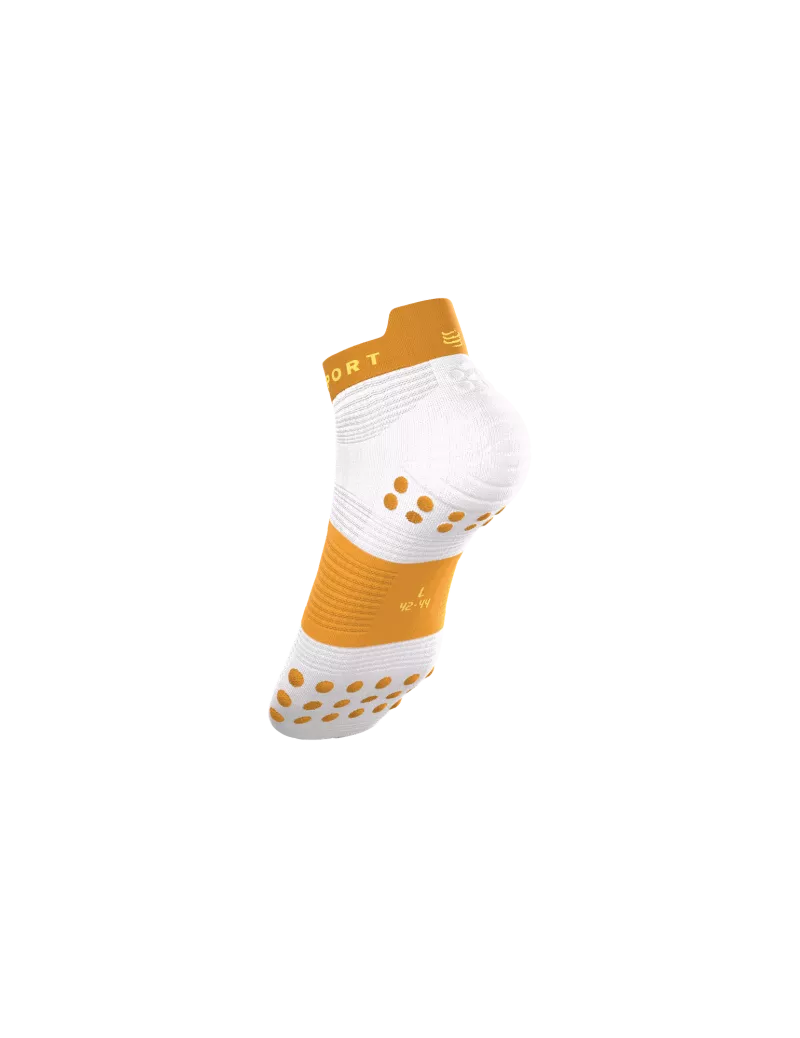 Compressport Pro Racing V4.0 Run Low - White / Sunflower