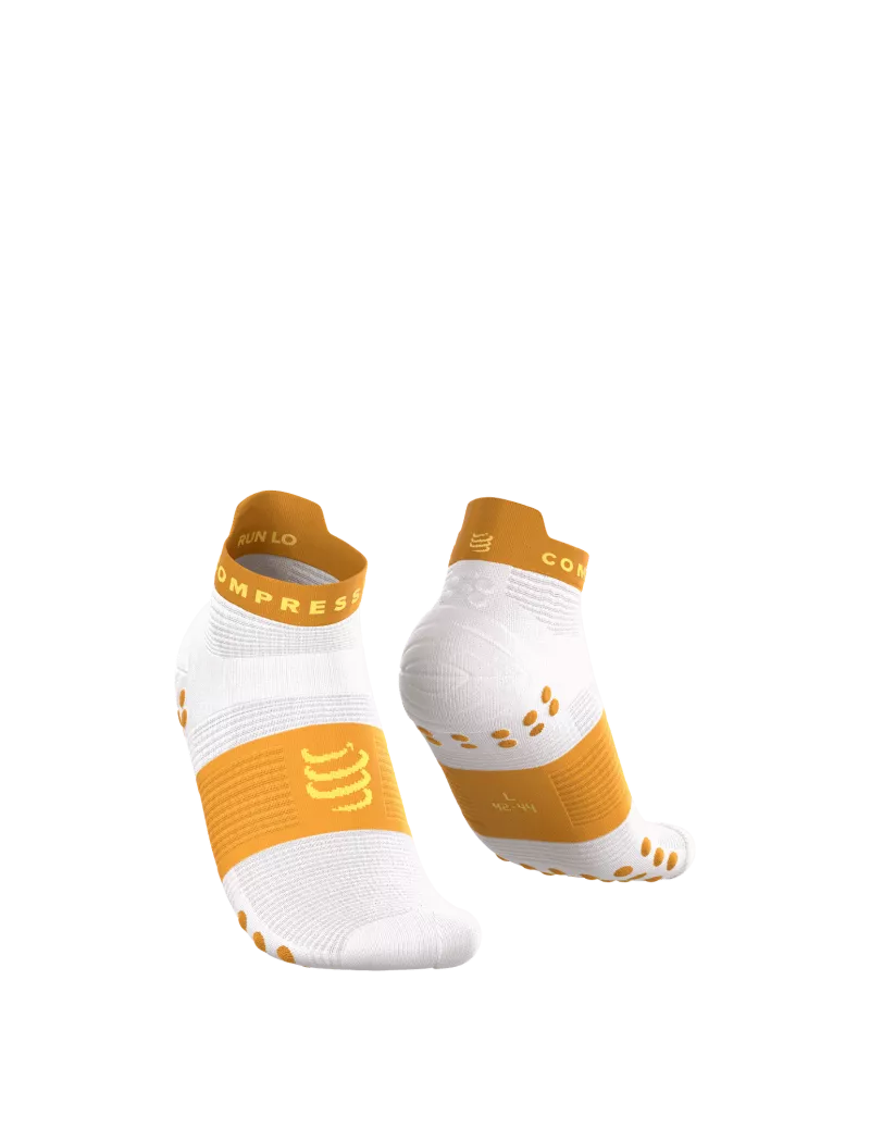 Compressport Pro Racing V4.0 Run Low - White / Sunflower