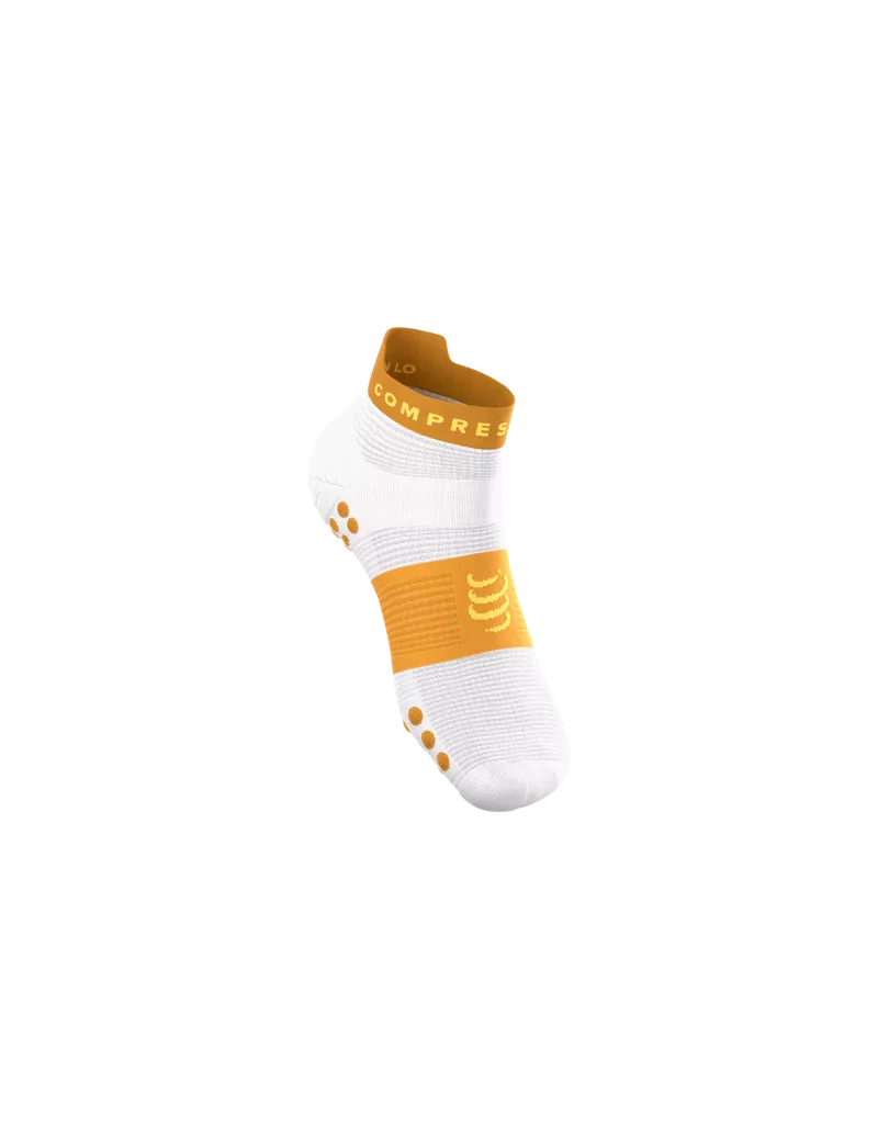 Compressport Pro Racing V4.0 Run Low - White / Sunflower