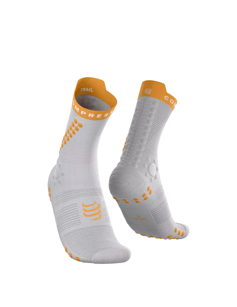 Compressport Pro Racing Socks V4.0 Trail - Gray Violet / Apricot