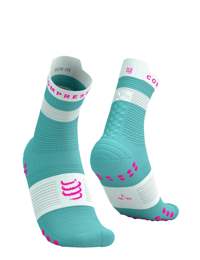 Calcetines Compressport Pro Racing V4.0 Run High - Negro/Blanco
