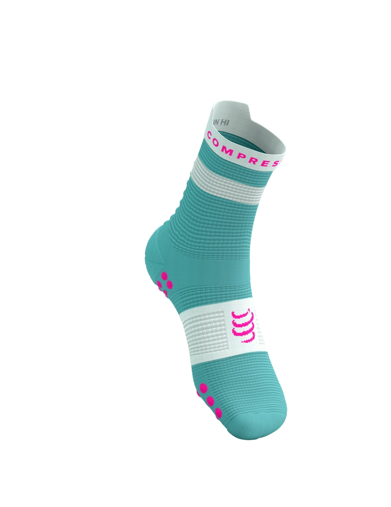 Calcetines Compressport Pro Racing V4.0 Run High - Negro/Blanco