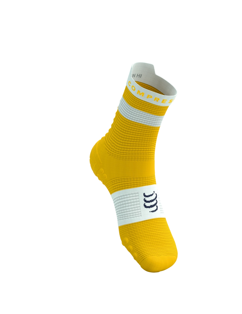 Compressport Pro Racing Socks V4.0 Run High - Lemon / White