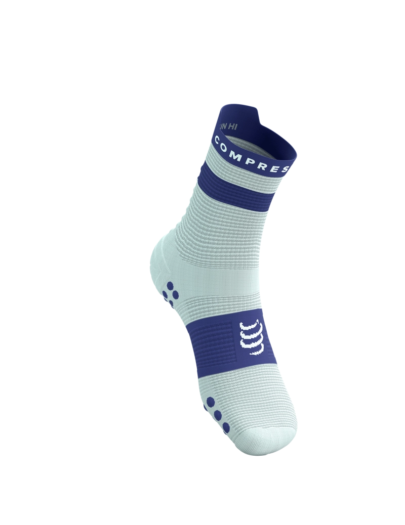 Compressport Pro Racing Socks V4.0 Run High - Star White / Orient Blue