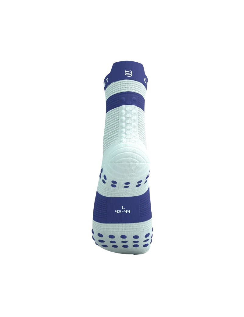 Compressport Pro Racing Socks V4.0 Run High - Star White / Orient Blue