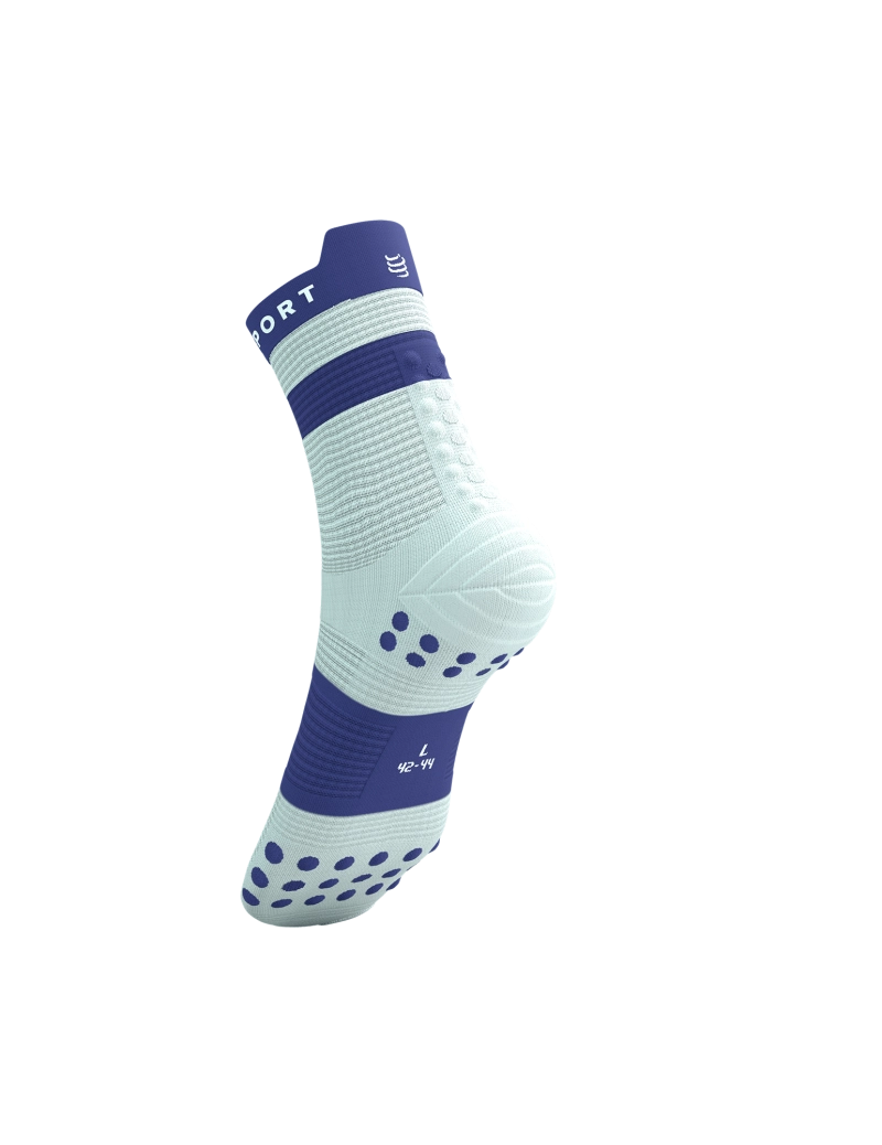 Compressport Pro Racing Socks V4.0 Run High - Star White / Orient Blue