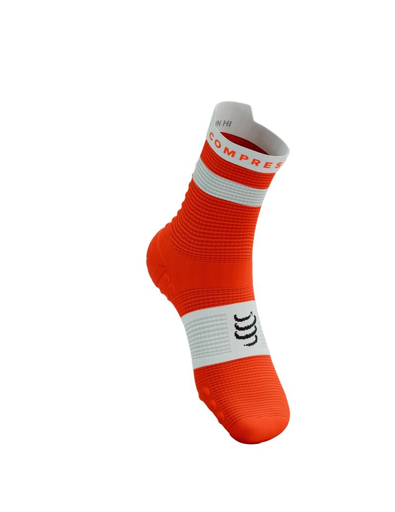 Calcetines Compressport Pro Racing V4.0 Run High - Negro/Blanco