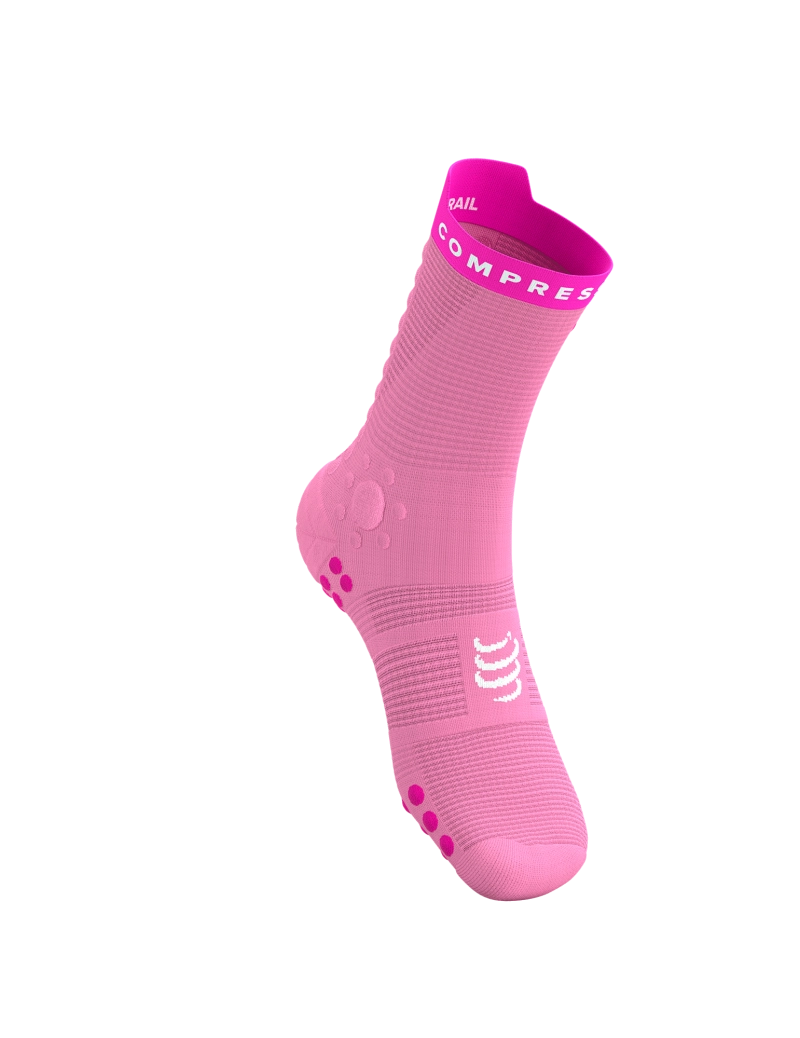 Compressport Pro Racing Socks V4.0 Trail - Begonia / Neon Pink