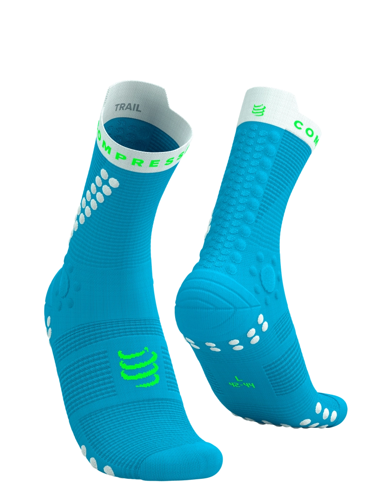 Compressport Pro Racing Socks V4.0 Trail - Norse Blue / Neon Green