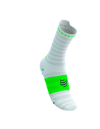 Compressport Pro Racing Socks V4.0 Run High - White / Norse Blue / Neon