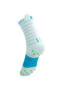 Compressport Pro Racing Socks V4.0 Run High - White / Norse Blue / Neon